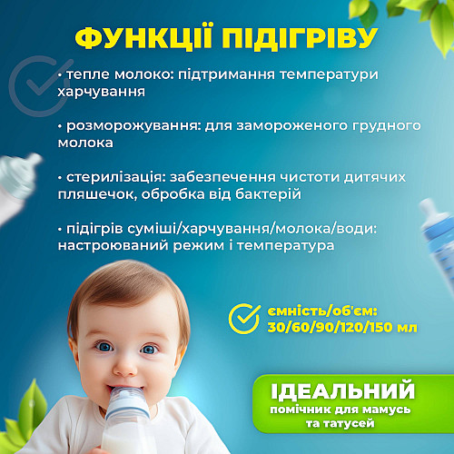 Стерилізатор і підігрівач для дитячого харчування A1 5в1 на 2 пляшечки