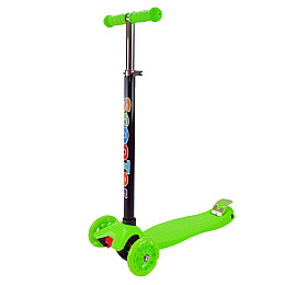 Самокат детский 3-х колесный Scooter Maxi SC2401 светящиеся колеса зеленый