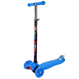 Самокат детский 3-х колесный Scooter Maxi SC2401 светящиеся колеса синий