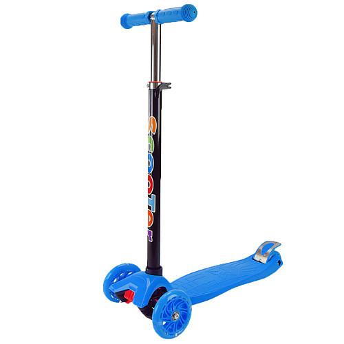 Самокат детский 3-х колесный Scooter Maxi SC2401 светящиеся колеса синий