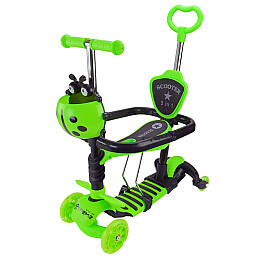 Самокат детский 3-х колесный Scooter Children's SC2501 3в1 светящиеся колеса зеленый