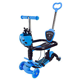 Самокат детский 3-х колесный Scooter Children's SC2501 3в1 светящиеся колеса синий