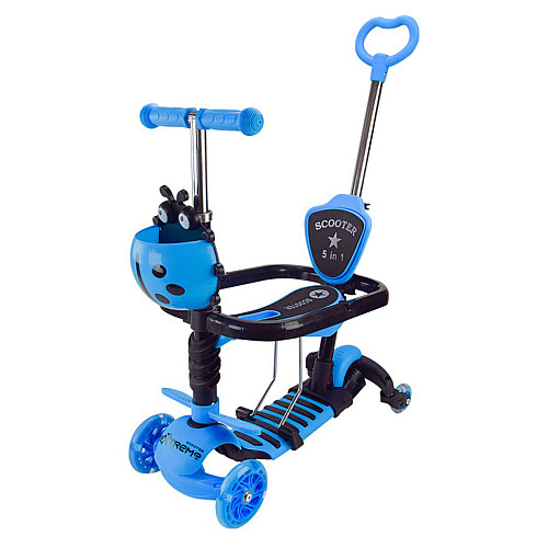 Самокат детский 3-х колесный Scooter Children's SC2501 3в1 светящиеся колеса синий