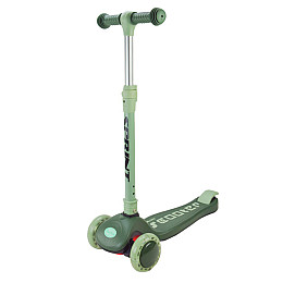 Самокат детский 3-х колесный Scooter SC2421 светящиеся колеса зеленый