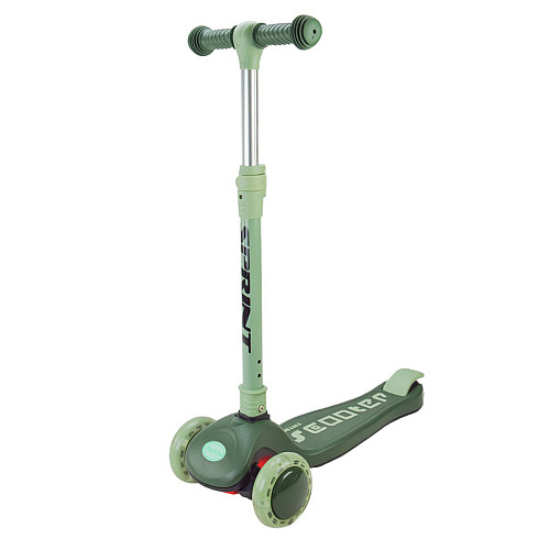 Самокат детский 3-х колесный Scooter SC2421 светящиеся колеса зеленый