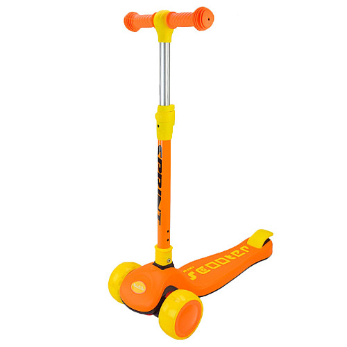 Самокат детский 3-х колесный Mini Scooter SC2420 светящиеся колеса оранжевый