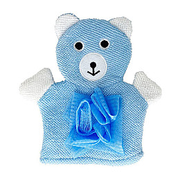 Мочалка-перчатка для купания малышей Mega Zayka MGZ-0911 (Blue) Медвежонок