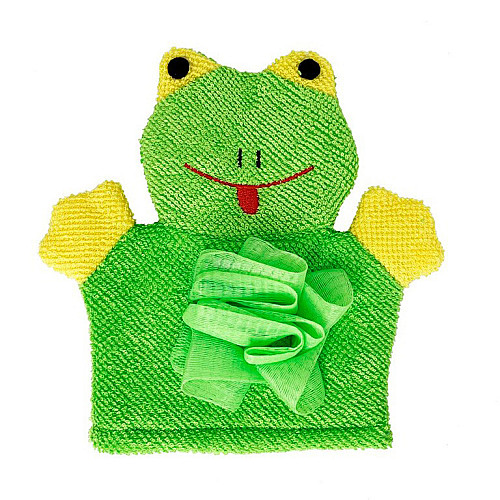 Мочалка-перчатка для купания малышей Mega Zayka MGZ-0911 (Green) Лягушка