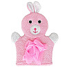 Мочалка-перчатка для купания малышей Mega Zayka MGZ-0911 (Pink) Зайка