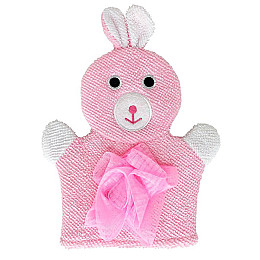 Мочалка-перчатка для купания малышей Mega Zayka MGZ-0911 (Pink) Зайка