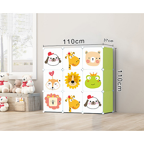 Модульний шафа-органайзер для дитячих іграшок LEOBERT Kids 37х110х110 см Зелений