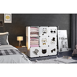 Модульний шафа-органайзер для дитячих іграшок LEOBERT Kids 37х110х110 см Білий
