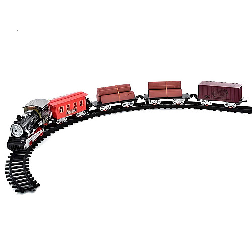 Железна дорога Yufeng Train 21 деталь 4 вагона Чорно-червоний (154371)