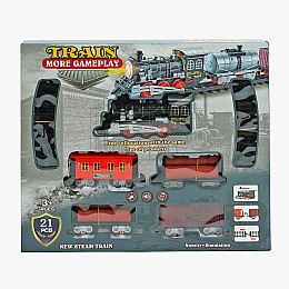 Железная дорога Yufeng Train 21 деталь 4 вагона Черно-красный (154371)