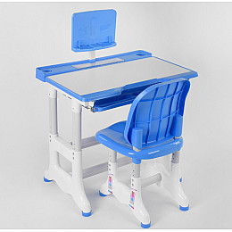 Парта зі стільчиком регульована Yufeng 71х49 см Синій (94157)