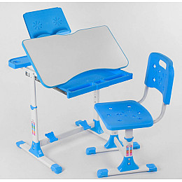 Парта со стульчиком регулируемая Yufeng 70х49 см Синий (94159)