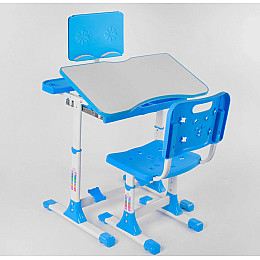 Парта со стульчиком регулируемая Yufeng 70х49 см Синий (94159)