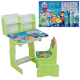 Парта школьная Щенки Yufeng 70х45 см Зеленый (154835)