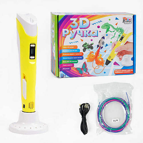 Дитяча 3D ручка 4FUN Game Club USB Жовта (154147)