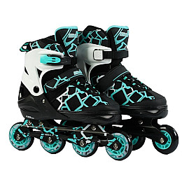 Роликові ковзани Best Roller 38-41 24-26 см Чорний та Бірюзовий (151213)