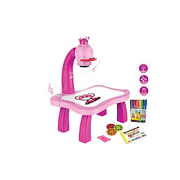Дитячий столик з проектором для малювання Artist 35x21x25 см Рожевий (154789)