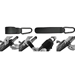 Карабін-утримувач для кріплення на візок і автокрісла Jof на липучці 1 шт Чорний 446337329