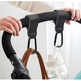 Карабін-утримувач для кріплення на візок і автокрісла Jof на липучці 1 шт Чорний 446337329