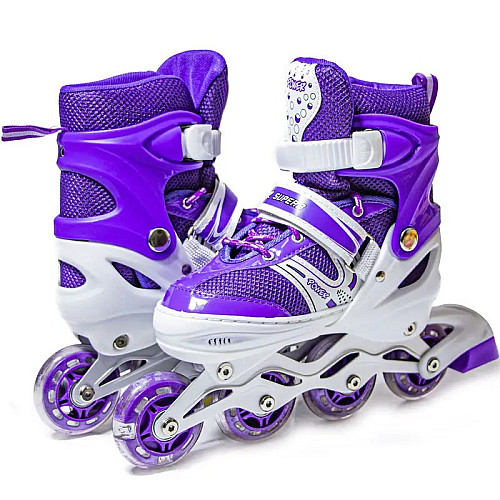 Роликовые коньки детские раздвижные 29-33 Superpower Violet PU Разноцветный