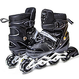 Роликовые коньки детские раздвижные 29-33 Superpower Black PU Черный