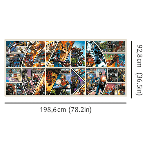 Пазлы Trefl Мстители Marvel 9000 элементов серии Безграничная коллекция 199х93 см Разноцветный 81023
