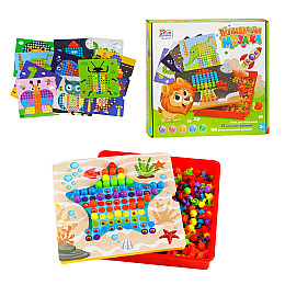 Мозаїка 4FUN Game Club Пізнавальна 180 елементів 12 картинок-шаблонів Різнокольорова (140678)