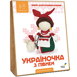 Набір для в'язання іграшки амигурумі Kate & Mom Україночка з півнем Різнокольоровий (КМ_125)