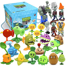 Комплект іграшок героїв з гри Plants vs Zombies Рослини проти зомбі 22 персонажа Різнокольоровий (bigbox)
