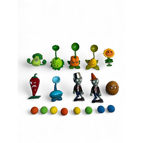 Комплект іграшок героїв з гри Plants vs Zombies Рослини проти зомбі 10 фігурок Різнокольоровий (10zombi)