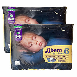 Ночные подгузники-трусики Libero 6 13-20 кг 72 шт 2 уп