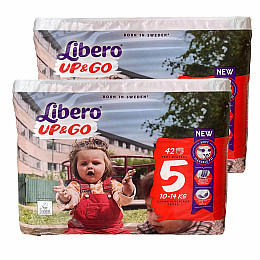 Подгузники-трусики Libero UP&GO 5 10-14 кг 84 шт 2 уп