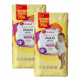 Детские подгузники Kruidvat Jumbo Pack 4+ 9-15 кг 140 шт 2 уп