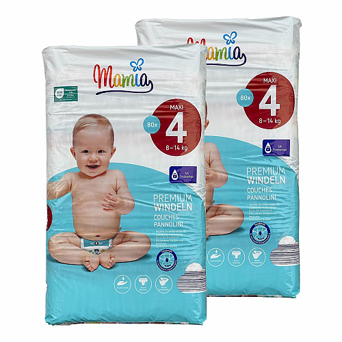 Подгузники Mamia Premium 4 8-14 кг 160 шт 2 уп