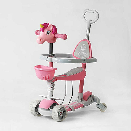 Самокат Best Scooter 5в1 PU колеса підсвітка коліс з бортиком Різнокольоровий 166617