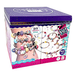 Дитячий набір для створення прикрас Yufeng Beaded Bracelet подарункова шкатулка 12х12х12 см Різнокольоровий (1186212659)
