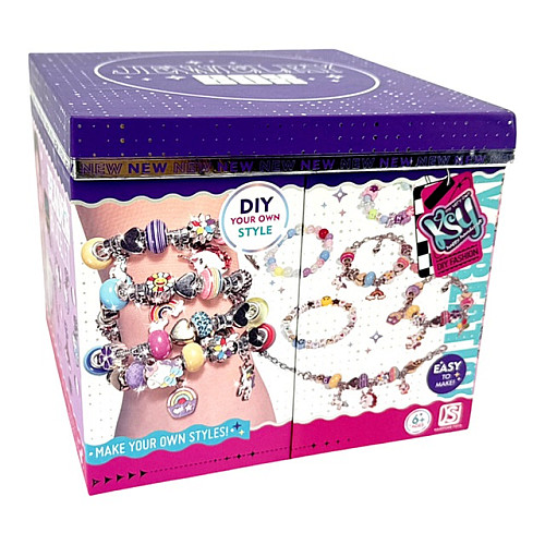 Дитячий набір для створення прикрас Yufeng Beaded Bracelet подарункова шкатулка 12х12х12 см Різнокольоровий (1186212659)