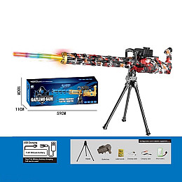 Автомат Yufeng Gatling Gun аккумулятор 7,4 V подсветка орбизы 63х16,5х18 см Разноцветный (160574)
