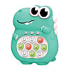 Портативный Поп ит Pop It Pro динозавр электронный 5 режимов Зелёный (874)