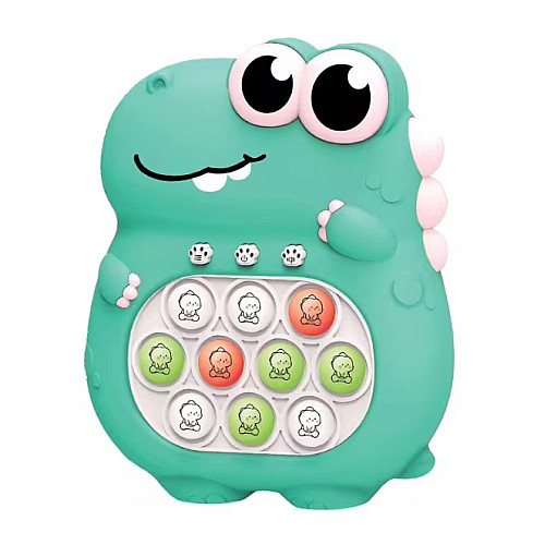 Портативный Поп ит Pop It Pro динозавр электронный 5 режимов Зелёный (874)