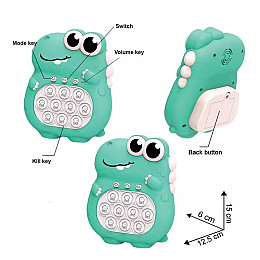 Портативний Поп іт Pop It Pro динозавр електронний 5 режимів Зелений (874)