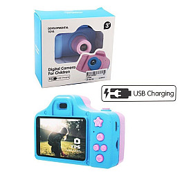 Детский фотоаппарат No Brand Developmental Toys 8х5х6 см 32 Гб Розово-голубой (112715)