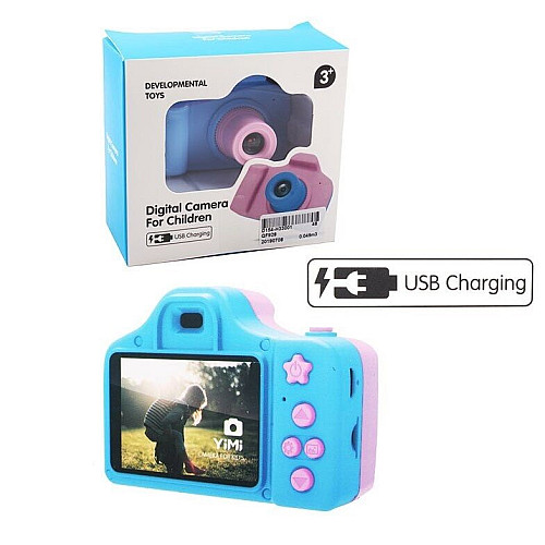 Детский фотоаппарат No Brand Developmental Toys 8х5х6 см 32 Гб Розово-голубой (112715)