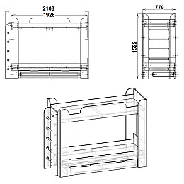 Кровать двухъярусная Твикс Компанит Бук