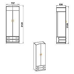Шкаф Компанит 4 Орех Экко