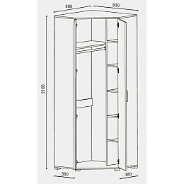 Шкаф для речей Бриз ШКУ-14 Еверест венге комбі